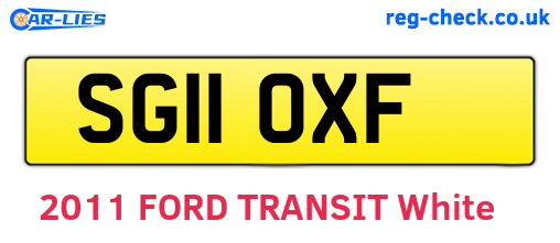 SG11OXF are the vehicle registration plates.