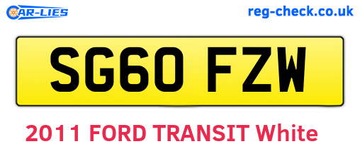 SG60FZW are the vehicle registration plates.