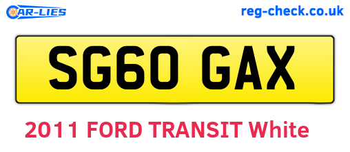 SG60GAX are the vehicle registration plates.