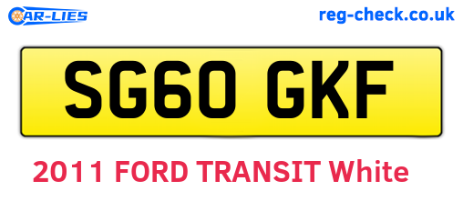 SG60GKF are the vehicle registration plates.