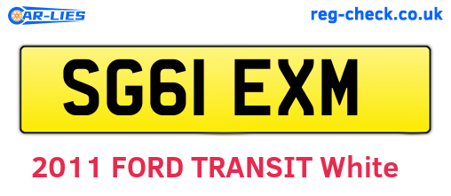 SG61EXM are the vehicle registration plates.