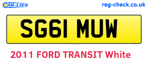 SG61MUW are the vehicle registration plates.
