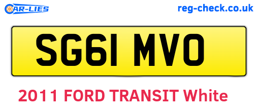 SG61MVO are the vehicle registration plates.