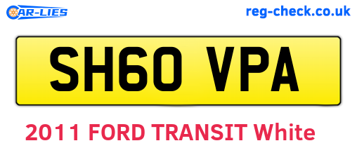 SH60VPA are the vehicle registration plates.