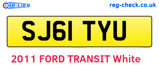 SJ61TYU are the vehicle registration plates.