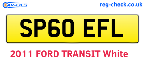 SP60EFL are the vehicle registration plates.