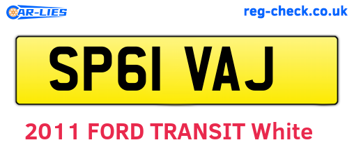 SP61VAJ are the vehicle registration plates.