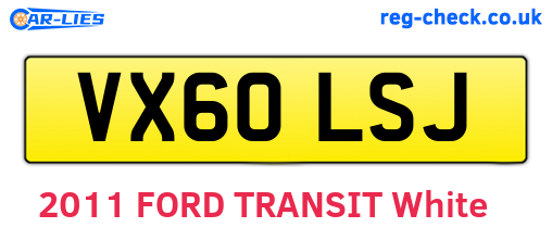 VX60LSJ are the vehicle registration plates.