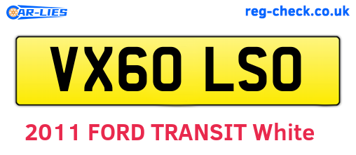 VX60LSO are the vehicle registration plates.