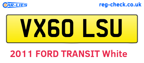 VX60LSU are the vehicle registration plates.