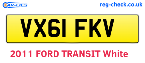 VX61FKV are the vehicle registration plates.