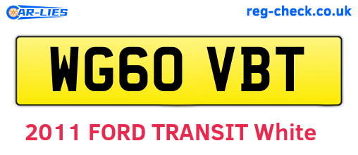 WG60VBT are the vehicle registration plates.