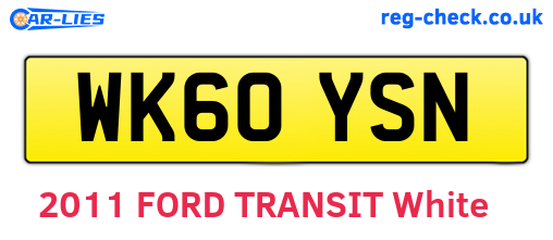 WK60YSN are the vehicle registration plates.