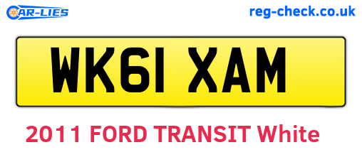 WK61XAM are the vehicle registration plates.