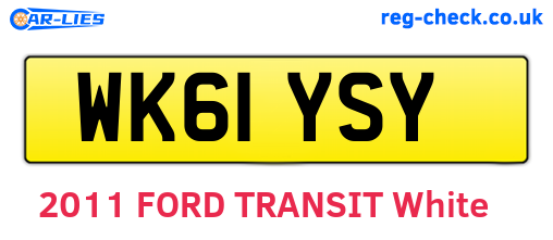 WK61YSY are the vehicle registration plates.