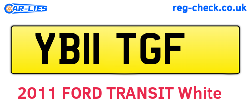 YB11TGF are the vehicle registration plates.
