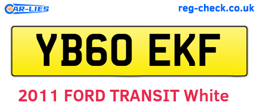 YB60EKF are the vehicle registration plates.