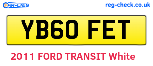YB60FET are the vehicle registration plates.