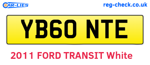 YB60NTE are the vehicle registration plates.