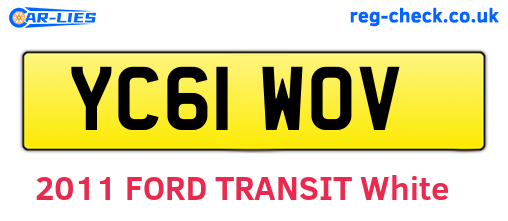 YC61WOV are the vehicle registration plates.