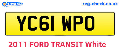 YC61WPO are the vehicle registration plates.