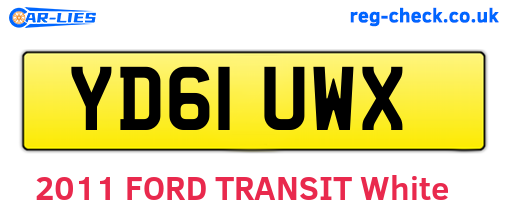 YD61UWX are the vehicle registration plates.