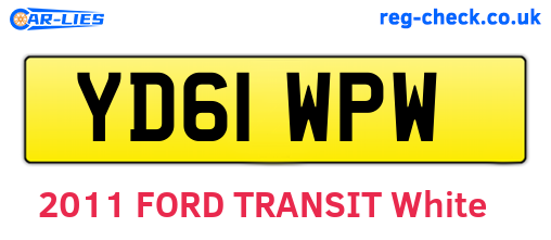 YD61WPW are the vehicle registration plates.