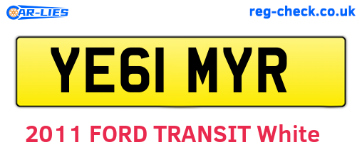 YE61MYR are the vehicle registration plates.