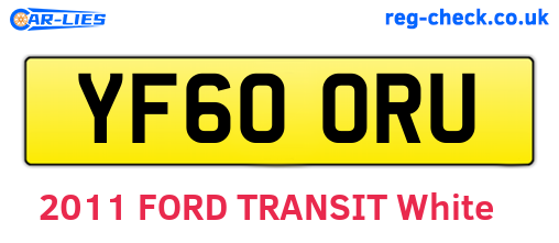 YF60ORU are the vehicle registration plates.