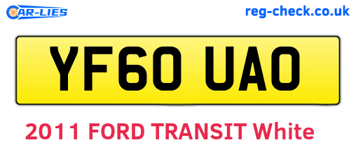 YF60UAO are the vehicle registration plates.