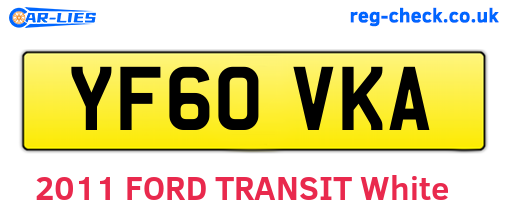 YF60VKA are the vehicle registration plates.