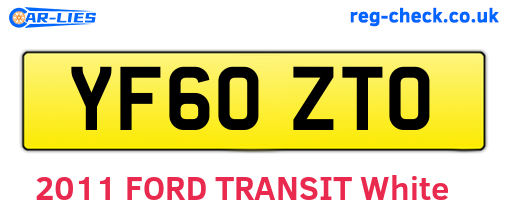 YF60ZTO are the vehicle registration plates.