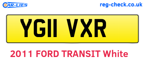 YG11VXR are the vehicle registration plates.