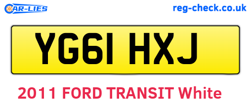YG61HXJ are the vehicle registration plates.