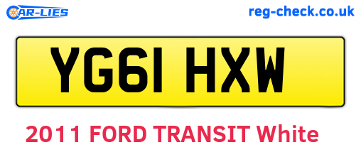 YG61HXW are the vehicle registration plates.