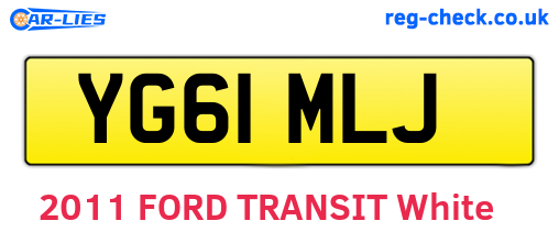 YG61MLJ are the vehicle registration plates.