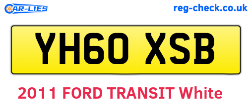 YH60XSB are the vehicle registration plates.