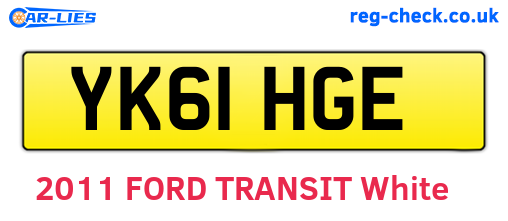YK61HGE are the vehicle registration plates.