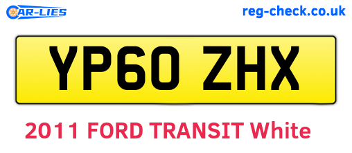 YP60ZHX are the vehicle registration plates.