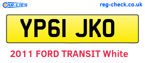 YP61JKO are the vehicle registration plates.