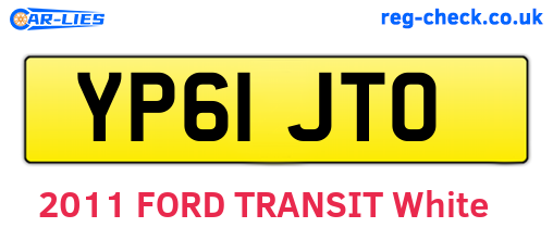 YP61JTO are the vehicle registration plates.