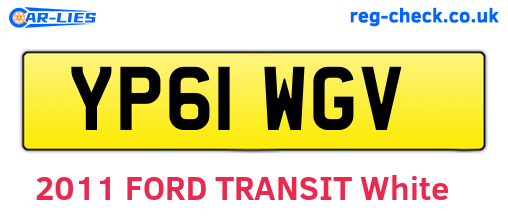 YP61WGV are the vehicle registration plates.