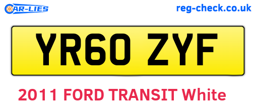 YR60ZYF are the vehicle registration plates.