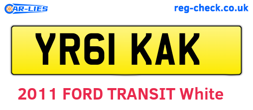 YR61KAK are the vehicle registration plates.