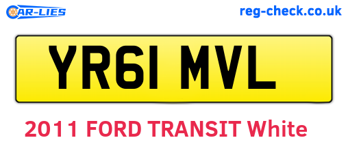 YR61MVL are the vehicle registration plates.