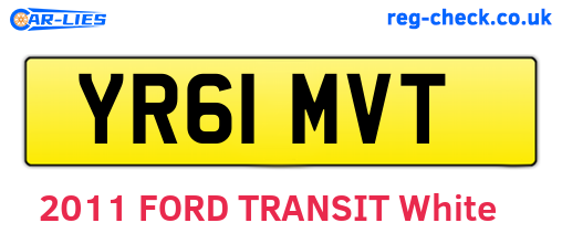 YR61MVT are the vehicle registration plates.