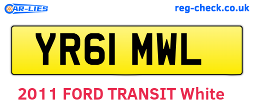 YR61MWL are the vehicle registration plates.