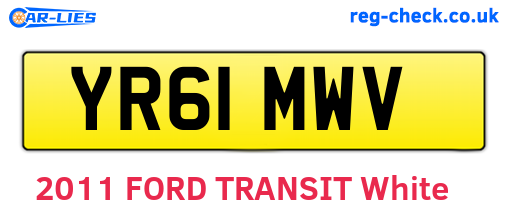 YR61MWV are the vehicle registration plates.