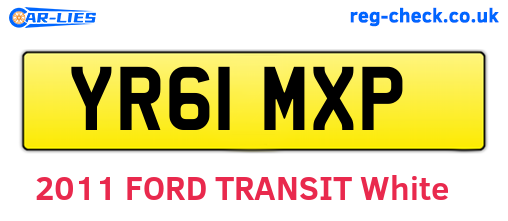 YR61MXP are the vehicle registration plates.