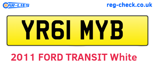 YR61MYB are the vehicle registration plates.